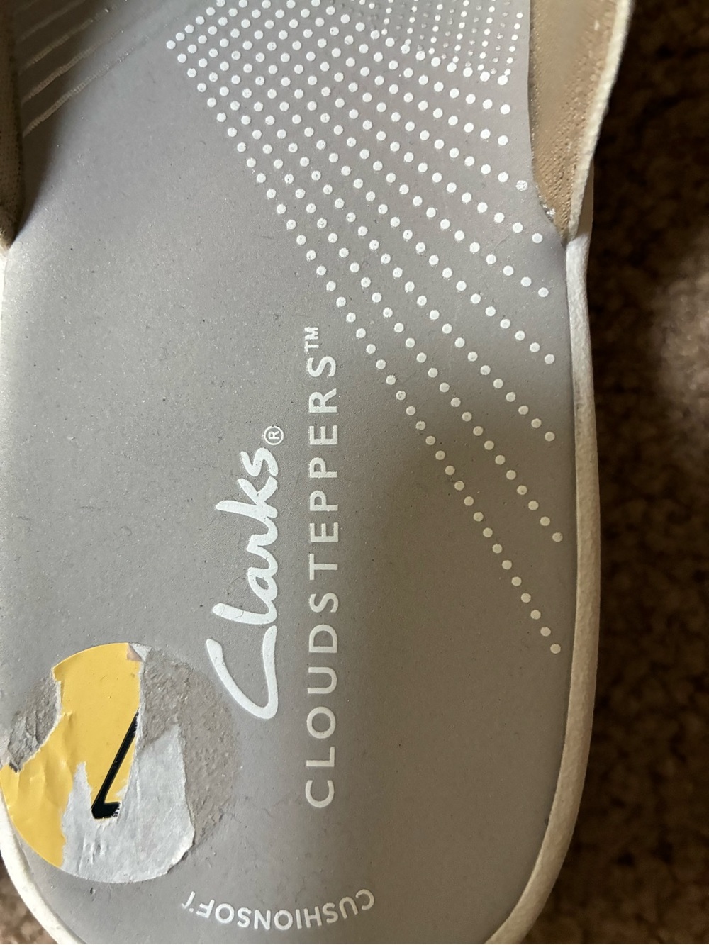 Clarks Cloudsteppers Women's Grey/White Flip Flop Sandals size 7. New - Picture 3 of 5